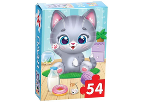 Пазлы детские Sima-Land, 17,5×13 см, 54 элемента, «Радостный котик»