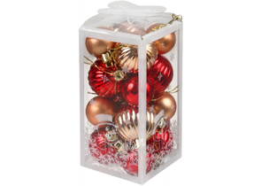 Набор шаров елочных «ЮниПрессМаркет» (пластик), 16 шт., диаметр 3/4 см, ассорти Набор шаров елочных «ЮниПрессМаркет» (пластик), 16 шт., диаметр 3/4 см, ассорти