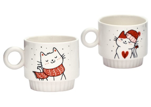 Набор керамических кружек Sima-Land, 2 шт.×250 мл, «Снежные котики» Набор керамических кружек Sima-Land, 2 шт.×250 мл, «Снежные котики»