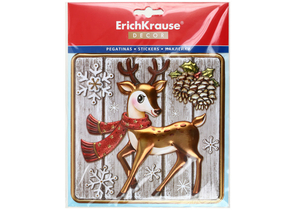 Наклейка новогодняя ErichKrause Decor, 18×23 см, «Олененок» Наклейка новогодняя ErichKrause Decor, 18×23 см, «Олененок»