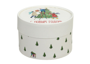 Коробка подарочная с крышкой (круглая, в собранном виде), 12×8 см, «С Новым годом» Коробка подарочная с крышкой (круглая, в собранном виде), 12×8 см, «С Новым годом»
