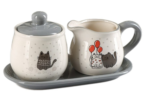 Набор сервировочный доломитовый «Уютные коты», 2 предмета (молочник 270 мл, сахарница 310 мл) Набор сервировочный доломитовый «Уютные коты», 2 предмета (молочник 270 мл, сахарница 310 мл)