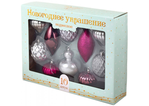 Набор шаров елочных Magic Time (пластик), 10 шт., ассорти Набор шаров елочных Magic Time (пластик), 10 шт., ассорти