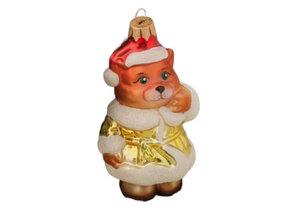 Украшение елочное стеклянное «Кот в шубе», высота 12 см Украшение елочное стеклянное «Кот в шубе», высота 12 см