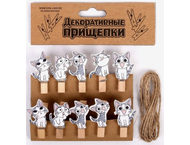 Прищепки декоративные деревянные «Котята»