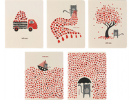 Тетрадь общая А5, 48 л. на скобе «Сердечки» Тетрадь общая А5, 48 л. на скобе «Сердечки»