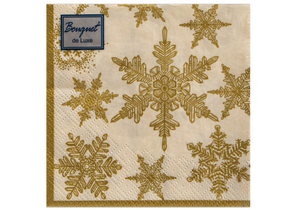 Салфетки бумажные трехслойные Bouquet de Luxe, 24×24 см, 25 шт., «Снегопад Золото» Салфетки бумажные трехслойные Bouquet de Luxe, 24×24 см, 25 шт., «Снегопад Золото»