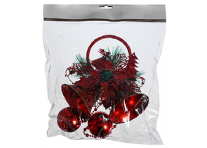 Украшение новогоднее «Зимнее волшебство. Колокольчики», 19×41 см, красное Украшение новогоднее «Зимнее волшебство. Колокольчики», 19×41 см, красное