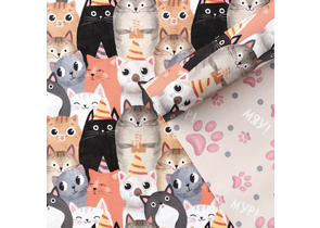 Бумага упаковочная глянцевая двухсторонняя «Котики», 50×70 см Бумага упаковочная глянцевая двухсторонняя «Котики», 50×70 см